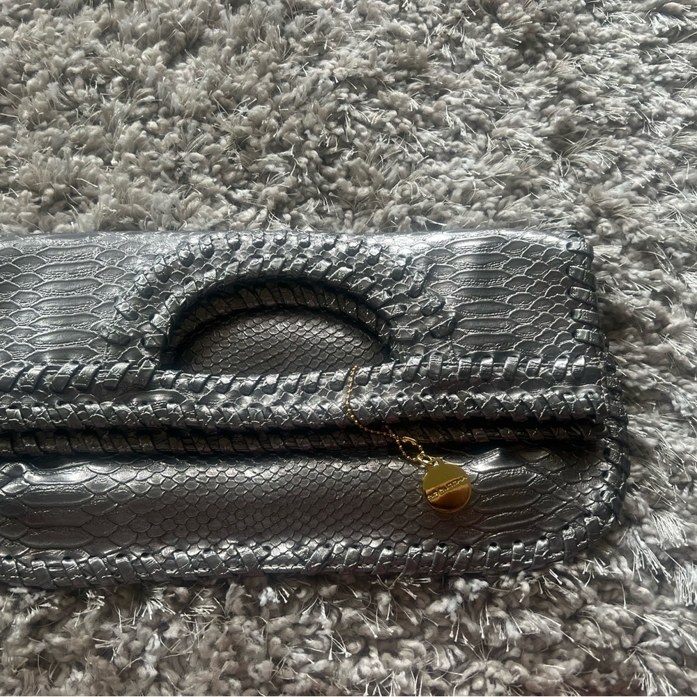Big Buddha snakeskin metallic oversized clutch purse 👛